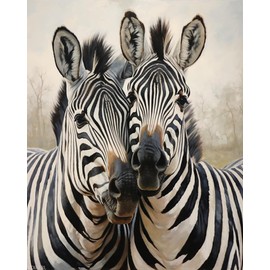 XTXGERL Paint by Numbers for Adults, Prairie Animal Zebra, Paint by Number on Canvas, DIY Oil Painting for Gift Home Wall Decor, 40x50cm, Without Frame