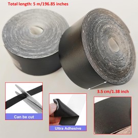 Taicols Racquet Saver Head Tape, 5 m Racket Head Tape, Tennis Racket Head Protection Tape, Racket Head Protectors, Black Racket Protection Tape Racquet Head Guard ​for Tennis Pickleball Racquetball