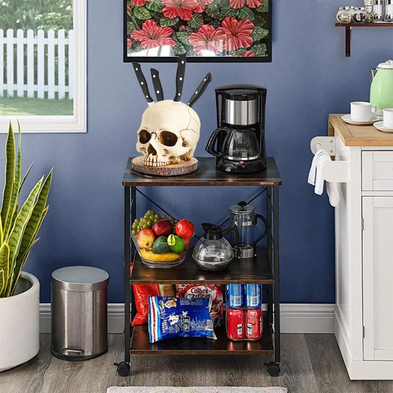 WALSIO Life Size Skull Knife Holder Resin Skull Shaped Knife