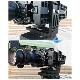 Camera L Bracket Lock On Quick Release Plate for Canon Nikon Sony 4K Video Camcorder DSLR 3/8" 1/4" Vertical Shooting FX3,FS5,FS7,FX6,FX8,FX9,NX80,XC10,XC15,NX100,Z150 ARRI Alexa Mini Amira up to 20kg