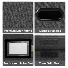 BALEINE File Organizer Box with Lid, Collapsible File Folder Organizer with Plastic Slide, Hanging File Folder Box for Office Document Storage (1 Pack, Black)