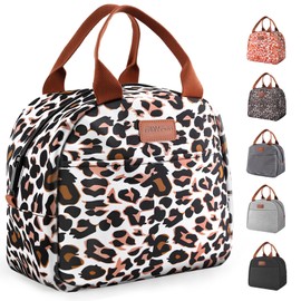 EASYFUN Lunch Bag for Women & Men, Adult Insulated Leakproof Lunch Box Bags with Large Capacity, Cooler Tote Bag for Work/Travel/Office/Outdoor (Panther Brown)
