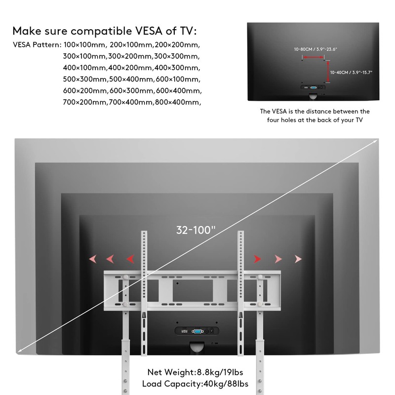 unho Universal Against The Wall TV Stand Floor: Free Standing