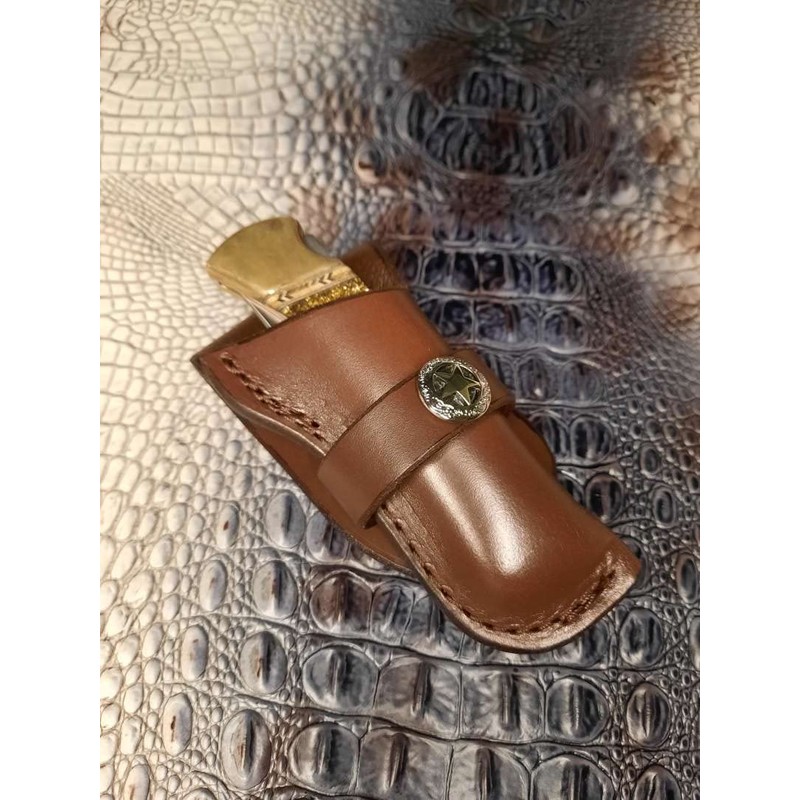 Custom Leather Knife Sheath for Buck 110 Knife, Folding Pocket