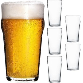 Dlh western Nonic Pint Glasses, 20 OZ Stackable English Pub Beer Glasses, Set of 6