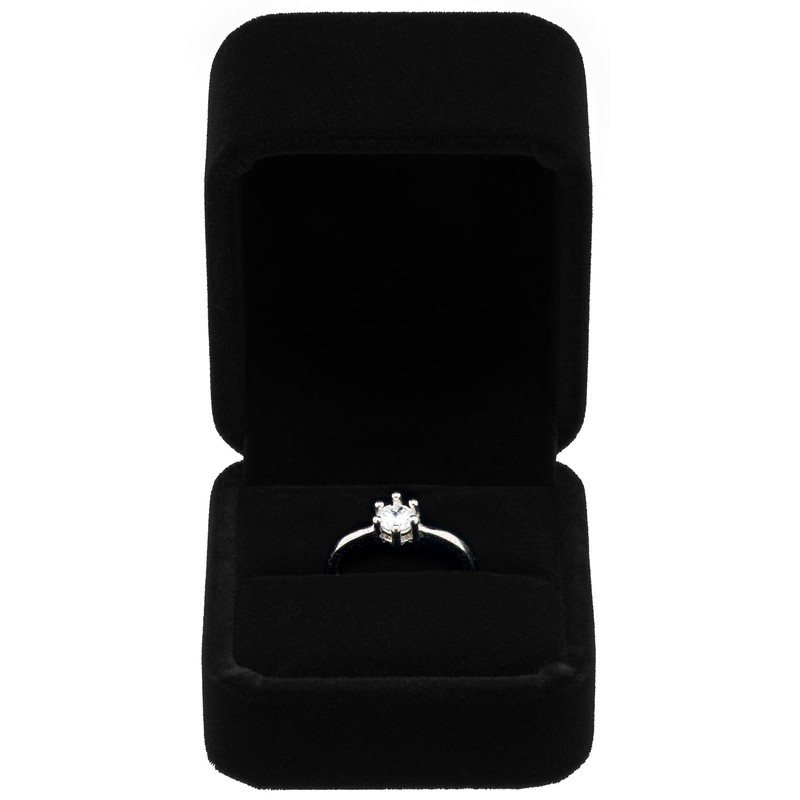 POKOFO Classic Velvet Engagement Ring Box Earring Jewelry Case Gift