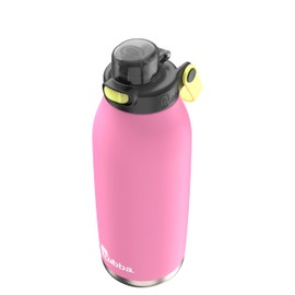 Bubba Radiant Stainless-Steel Pop-Up Straw, 40oz Water Bottle, Medium, Rubberized Azalea