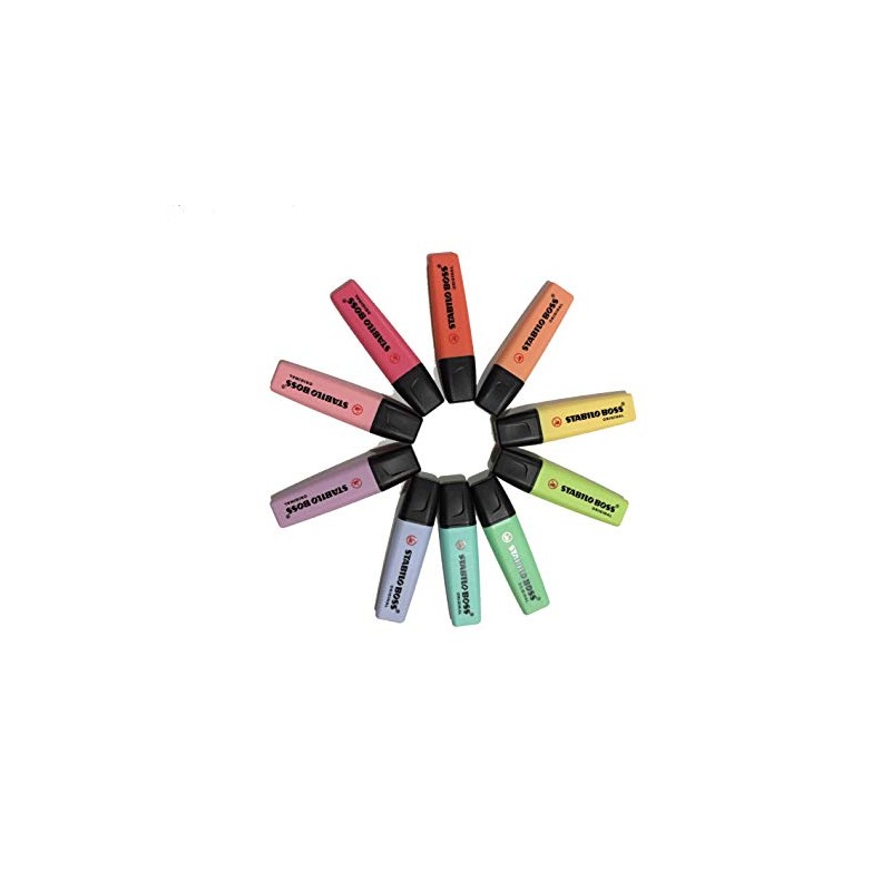 Kit de 10 Marcatexto Stabilo Boss Tonos pastel colección completa
