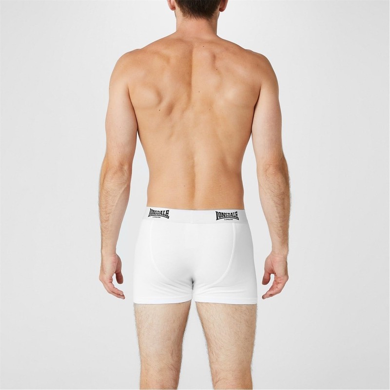 Lonsdale Mens 2 Pack Trunks White XL