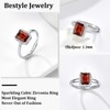 Bestyle 925 Sterling Silver Love Square Cut Gemstone Shiny Cubic