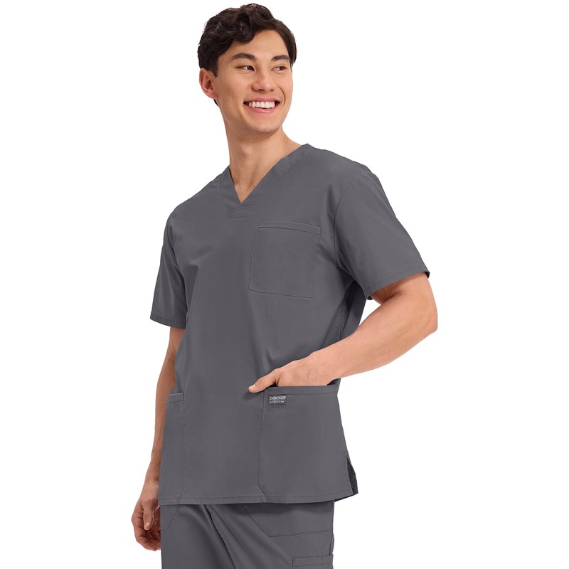 Cherokee Men's V-Neck Top Traditional fit with 4 Pockets, Ultra