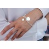 Sterling Silver Bracelet with Double Heart Tag with Bars and