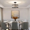 Pevfah Crystal Black Ceiling Light, Modern Semi Flush Mount Ceiling
