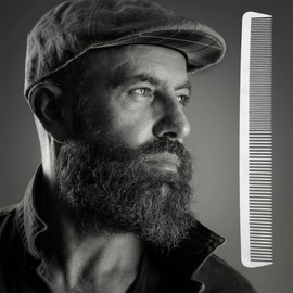 CCbeauty Metal Comb Professional Barber Comb for Men and Women,Stainless Steel Comb for Salon Hair Cutting Tool Hairdressing Styling Comb Set with Leather Bag (#1)