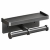 Wall Mounted Toilet Paper Holder with Storage Shelf – Black