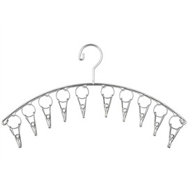 DurReus Strong Stainless Steel Laundry Drying Rack Clothes Hanger with 10 Clothespins Indoor Space Saver Hanging Clothing Organizer Mitten Sock Hangers