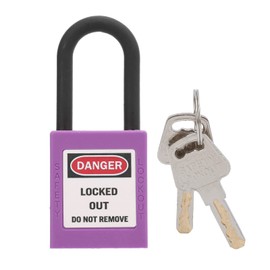 Safety Lock, Lock Out Tag Out Padlocks, 38mm/1.5in Safety Padlock Engineering Insulation Dust‑Proof with 2 Keys for Factories Construction Sites Hospitals (Purple)