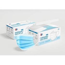 GB MEDICAL Premium Disposable Face Masks 3-Ply 3-Layer (50 Masks per Box) (Light Blue)