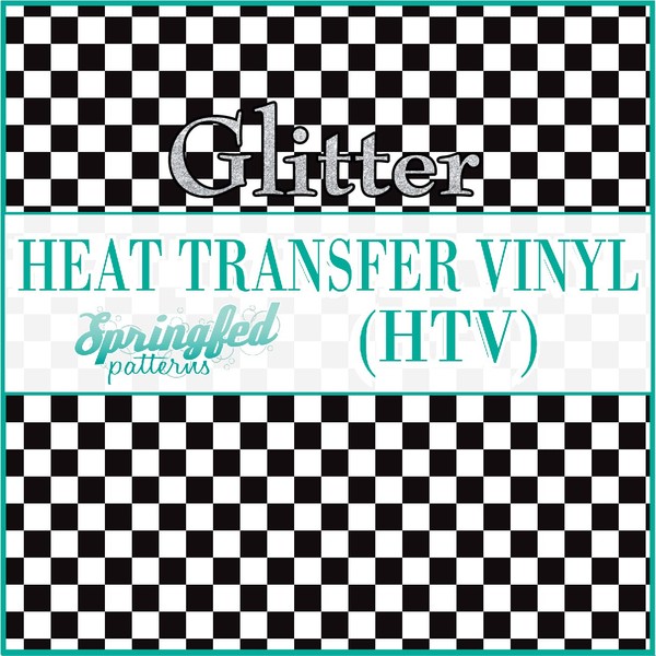 Medium Black & White Checkered Pattern #1 Glitter HTV 12x18