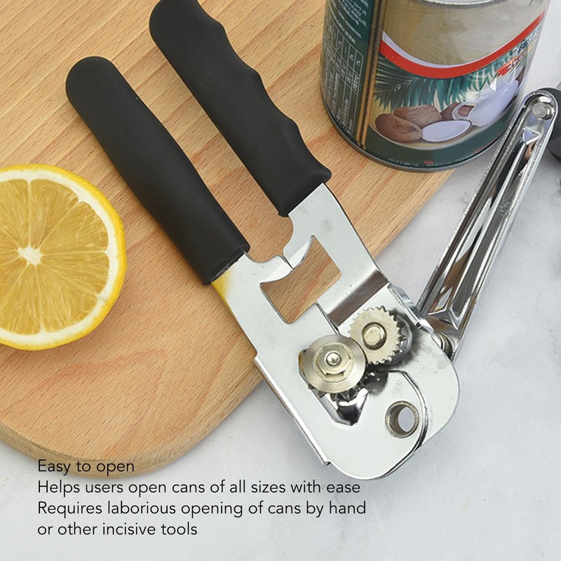 Can Opener, Professional Safe Manual Lid Opener, Stainless Steel with