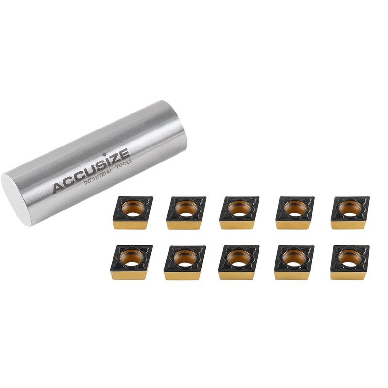 Accusize Industrial Tools Ccmt32.51-Md Cvd Insertos de carburo recubiertos Cvd,