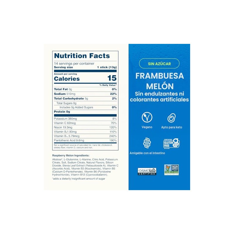 Liquid Multiplicador Hidratación Azúcar Melón Frambuesa Mezcla Bebida Polvo Electrolito