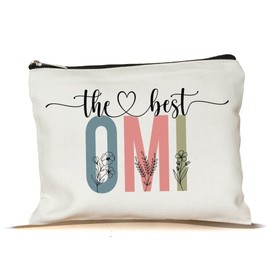 PTDShops The Best Omi Makeup Bag - Mothers Day Makeup Bag - Cute Omi Cosmetic Bag - Gift Birthday Omi Makeup Bag - Best Omi Cosmetic Bag - Gift Omi Zipper Makeup Bags Travel