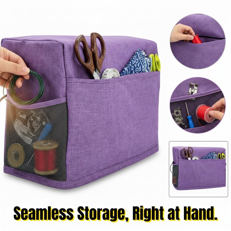 Voyboced Sewing Machine Cover with 4 Storage Pockets, Foldable and