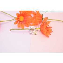 Collar con colgante de plata de ley con diseño de girasol, personalizable, letra A a Z, para mujeres y niñas