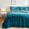 Wajade Plush Shaggy Ombre Teal Comforter Set, 3 Pieces Full/Queen