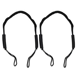 SGT KNOTS Bungee Dockline Rope - Elastic Dock Lines for Boats Ties and Jet Ski Accessories (6ft - 2 Pack, Black)