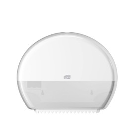 Tork Mini Jumbo Toilet Paper Roll Dispenser White T2, Modern Look, Elevation Design, 555020A