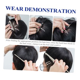 Baluue Invisible Hair Topper for Men Real Human Hair Extensions Seamless Bald Patch Male Hairpiece Glue