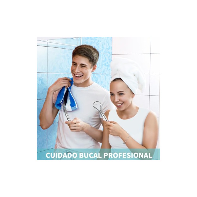 Set de 4 Limpiador de Lengua, Raspador de Lengua Reutilizable