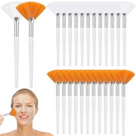 60 PCS Fan Facial Brushes Esthetician - 5.9 x 1.6 in Fan Shape Face Mask Applicators, Wide Makeup Brush for Beauty Salons and Home Skincare