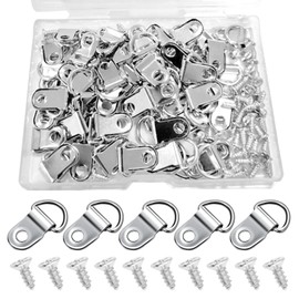 Picture Hanging Kit, 100 D Rings and Screws - Durable and Easy to Install - Perfect for Art Gallery Exhibitions, Home Wall Décor, and Office Use