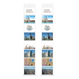 trendfinding 2 Photo Pockets 13 x 18.8 cm for 8 Photos Landscape Format Decorative Photo Picture Card Holder Photo Wall Photo Curtain Photo Holder Card Holder