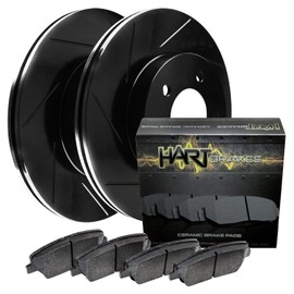 Hart Brakes Black Rear Slotted Rotors + Ceramic Brake pads BHSR.63210.02