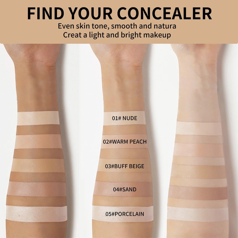 2Pcs Liquid Concealer Makeup, Eye Concealer, Full Coverage Concealer For