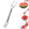 Watermelon Fork Slicer Cutter,Stainless Steel 2 in 1 Fruit Fork