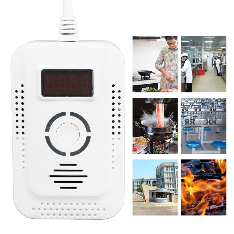 CO Gas Alarm Digital Display High Sensitivity Sound Light Warning