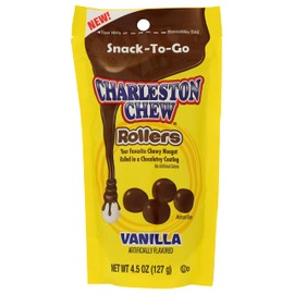 Charleston Chew Rollers Vanilla Snack-To-Go Resealable Bag, 4.5 oz, Pack of 3