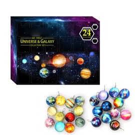 Universe Advent Calendar 24 Days Christmas Countdown Calendar Space Planet Collections Gift Box for Kids