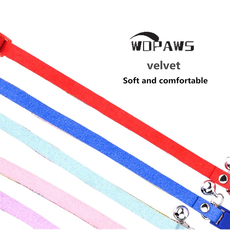 WDPAWS Cat Collar Breakaway Bling Diamond Rhinestone with Bell Adjustable