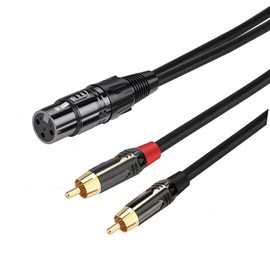 RedYutou XLR to RCA Adapter Cable XLR Female to Dual RCA Male Audio Cable Connector (3FT) Black