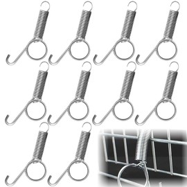 Rabbit Cage Door Hooks, Pack of 10 Cage Door Spring Hooks, Multifunctional Spring Latch Hooks for Cages, Cage Door Hooks, Rabbits, Rodents, Hamsters, Squirrels, Bird Cage Hooks