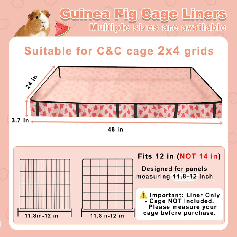 JOGEPEYO Waterproof Guinea Pig Cage Liners, Washable & Reusable Small
