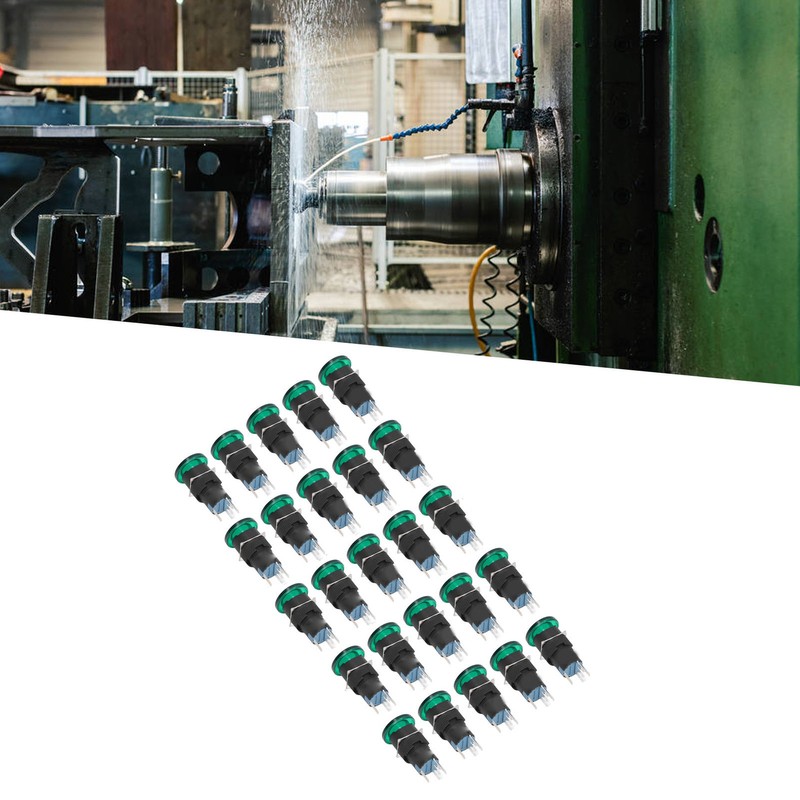 25Pcs/Set Green Mushroom Head Switch IP65 Plastic Mini Button Switches