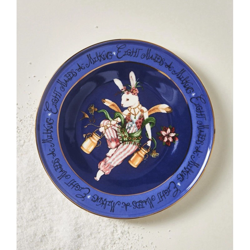 Anthropologie NEW ANTHROPOLOGIE 1 PLATE "12 DAYS" CHRISTMAS PHANNAPAST TAYCHAMAYTHAKO
