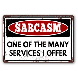 Funny Sarcastic Metal Tin Sign Wall Decor Man Cave Bar Sarcasm One of The Many Services I Offer Wall Decor for Garage Man Cave Bar